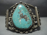 Museum Quality!! Vintage Navajo Green Turquoise Sterling Native American Jewelry Silver Necklace Old-Nativo Arts