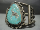 Museum Quality!! Vintage Navajo Green Turquoise Sterling Native American Jewelry Silver Necklace Old-Nativo Arts