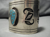 Museum Quality Vintage Navajo Hopi Native American Sterling Silver Bracelet Old-Nativo Arts