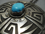 Museum Quality Vintage Navajo/ Hopi Turquoise Sterling Silver Necklace-Nativo Arts