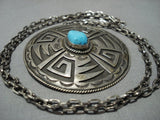 Museum Quality Vintage Navajo/ Hopi Turquoise Sterling Silver Necklace-Nativo Arts