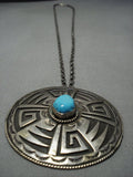 Museum Quality Vintage Navajo/ Hopi Turquoise Sterling Silver Necklace-Nativo Arts