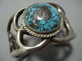 Museum Quality Vintage Navajo Native American Jewelry jewelry Bisbee Turquoise Sterling Silver Bracelet-Nativo Arts