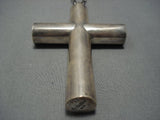 Museum Quality Vintage Navajo Native American Jewelry jewelry Tubule Cross Sterling Silver Necklace Old-Nativo Arts