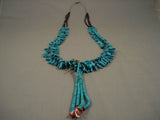 Museum Quality Vintage Navajo Native American Jewelry jewelry Turquoise And Heishi Jacla Necklace Old-Nativo Arts