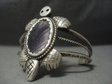 Museum Quality Vintage Navajo Purple Shell Sterling Native American Jewelry Silver Bracelet Old Pawn-Nativo Arts