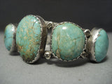 Museum Quality Vintage Navajo Royston Green Turquoise Sterling Native American Jewelry Silver Bracelet-Nativo Arts