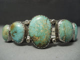 Museum Quality Vintage Navajo Royston Green Turquoise Sterling Native American Jewelry Silver Bracelet-Nativo Arts