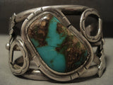 Museum Quality Vintage Navajo Royston Turquoise Native American Jewelry Silver Bracelet-Nativo Arts