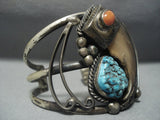 Museum Quality Vintage Navajo Spiderweb Turquoise Sterling Native American Jewelry Silver Bracelet Cuff-Nativo Arts