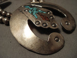 Museum Quality Vintage Navajo Turquoise Coral Native American Jewelry Silver Squash Blossom Necklace Old-Nativo Arts