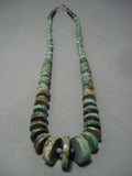 Museum Quality Vintage Navajo Turquoise Sterling Native American Jewelry Silver Heishi Necklace-Nativo Arts