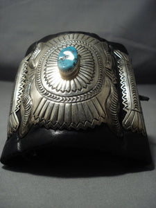 Museum Quality Vintage Navajo Turquoise Sterling Native American Jewelry Silver Ketoh Bracelet-Nativo Arts