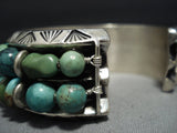 Museum Quality Vintage Navajo Turquoise Sterling Silver Bracelet-Nativo Arts
