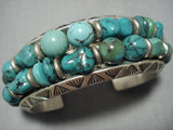 Museum Quality Vintage Navajo Turquoise Sterling Silver Bracelet-Nativo Arts