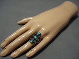 Museum Quality Vintage Navajo Turquoise Sterling Silver Native American Jewelry Ring-Nativo Arts