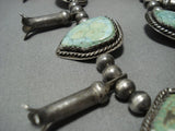 Museum Quality Vintage Navajo Turquoise Sterling Silver Squash Blossom Necklace-Nativo Arts