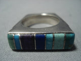 Museum Quality Vintage Navajo Turquoise Sugulite Sterling Native American Jewelry Silver Ring-Nativo Arts