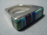 Museum Quality Vintage Navajo Turquoise Sugulite Sterling Native American Jewelry Silver Ring-Nativo Arts