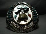 Museum Quality Vintage Navajo/ Zuni Dancer Turquoise Sterling Silver Bracelet-Nativo Arts
