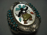 Museum Quality Vintage Navajo/ Zuni Dancer Turquoise Sterling Silver Bracelet-Nativo Arts
