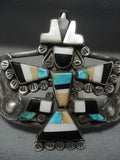Museum Quality!! Vintage Zuni Turquoise Knifewing Sterling Native American Jewelry Silver Bracelet-Nativo Arts
