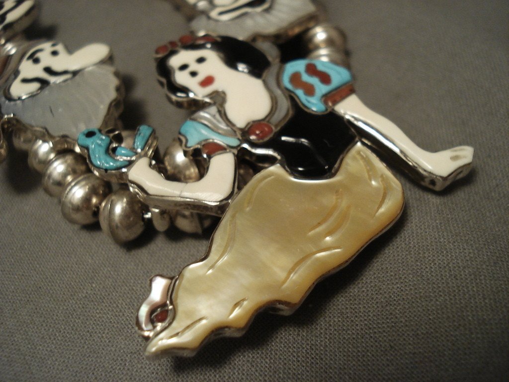 Museum Quality Zuni Snow White Sterling Native American Jewelry
