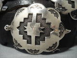 Museum Reg Dewakuka Vintage Native American Jewelry Hopi Sterling Silver Turtle Concho Belt Old-Nativo Arts