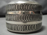 Museum Ron Hurley Vintage Native American Navajo 157 Gram Sterling Silver Bracelet Old-Nativo Arts