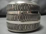 Museum Ron Hurley Vintage Native American Navajo 157 Gram Sterling Silver Bracelet Old-Nativo Arts