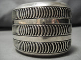 Museum Ron Hurley Vintage Native American Navajo 157 Gram Sterling Silver Bracelet Old-Nativo Arts
