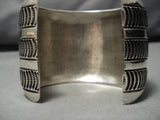 Museum Ron Hurley Vintage Native American Navajo 157 Gram Sterling Silver Bracelet Old-Nativo Arts