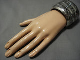 Museum Ron Hurley Vintage Native American Navajo 157 Gram Sterling Silver Bracelet Old-Nativo Arts