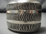 Museum Ron Hurley Vintage Native American Navajo 157 Gram Sterling Silver Bracelet Old-Nativo Arts