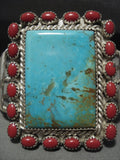 Museum 'Squared Royston Turquoise' Native American Jewelry Silver Heavy Bracelet Old-Nativo Arts