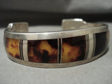 Museum Thick And Heavy 'Ancient Tree Sap' Amber Native American Jewelry Silver Navajo Bracelet-Nativo Arts