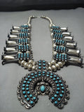 Museum Turquoise Vintage Native American Jewelry Navajo Sterling Silver Squash Blossom Necklace Bracelet-Nativo Arts