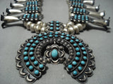 Museum Turquoise Vintage Native American Jewelry Navajo Sterling Silver Squash Blossom Necklace Bracelet-Nativo Arts
