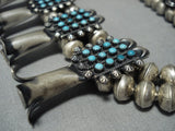 Museum Turquoise Vintage Native American Jewelry Navajo Sterling Silver Squash Blossom Necklace Bracelet-Nativo Arts