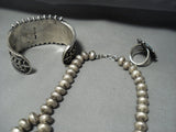Museum Turquoise Vintage Native American Jewelry Navajo Sterling Silver Squash Blossom Necklace Bracelet-Nativo Arts