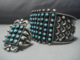Museum Turquoise Vintage Native American Jewelry Navajo Sterling Silver Squash Blossom Necklace Bracelet-Nativo Arts