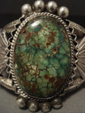 Museum Very Early Vintage Navajo 'Domed Candelaria' Turquoise Native American Jewelry Silver Bracelet-Nativo Arts
