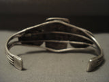 Museum Very Early Vintage Navajo Turquoise Native American Jewelry Silver Bracelet-Nativo Arts