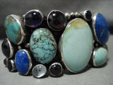 Museum Vintage **ancient Tree Sap And Turquoise** Native American Jewelry Silver Nakai Bracelet-Nativo Arts