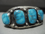 Museum Vintage Deep Blue Carico Lake Turquoise Native American Jewelry Silver Bracelet-Nativo Arts