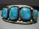 Museum Vintage Deep Blue Carico Lake Turquoise Native American Jewelry Silver Bracelet-Nativo Arts