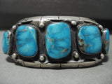 Museum Vintage Deep Blue Carico Lake Turquoise Native American Jewelry Silver Bracelet-Nativo Arts