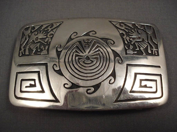 Museum Vintage Hopi Geometric Native American Jewelry Silver Bracelet-Nativo Arts