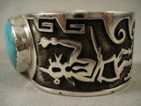 Museum Vintage Hopi Mudhead Ceremonial Turquoise Native American Jewelry Silver Bracelet-Nativo Arts