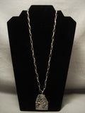 Museum Vintage Hopi 'Plant Harvest And Gather' Native American Jewelry Silver Necklace-Nativo Arts